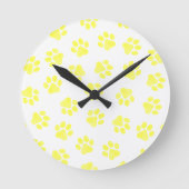Doodle Paws, Dog Paws, Gele Paws Ronde Klok (Voorkant)