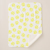 Doodle Paws, Dog Paws, Gele Paws Sherpa Deken (Voorkant)