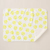 Doodle Paws, Dog Paws, Gele Paws Sherpa Deken (Voorkant (horizontaal))