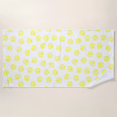 Doodle Paws, Dog Paws, Gele Paws Strandlaken (Voorkant)