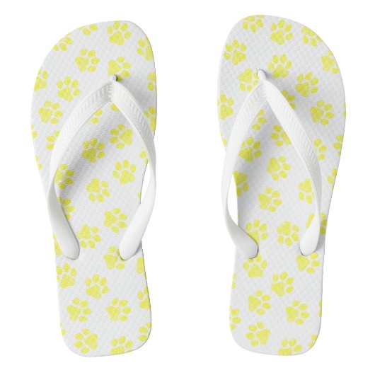 Doodle Paws, Dog Paws, Gele Paws Teenslippers (Voetbed)