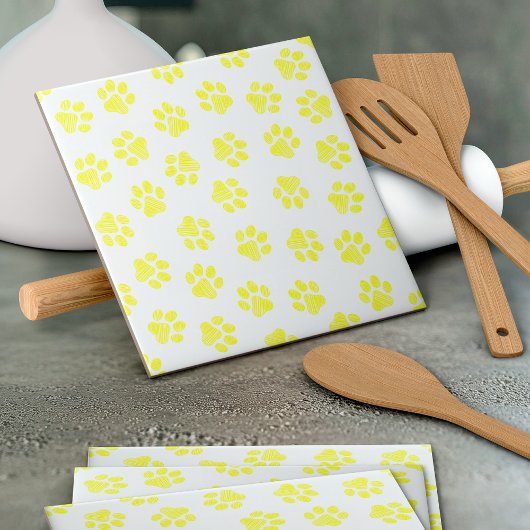 Doodle Paws, Dog Paws, Gele Paws Tegeltje