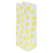 Doodle Paws, Dog Paws, Gele Paws Wijn Cadeautas (Voorkant Gekanteld)