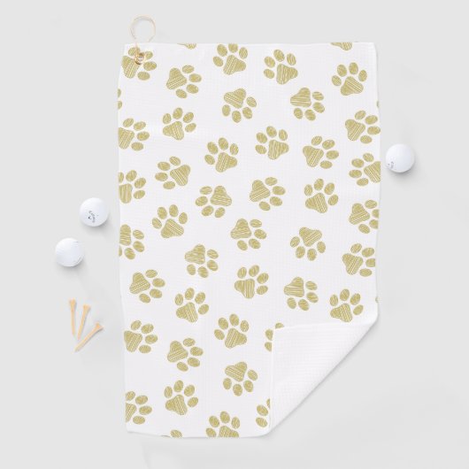 Doodle Paws, Dog Paws, Gouden Paws Golfhanddoek (Insitu)