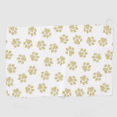 Doodle Paws, Dog Paws, Gouden Paws Golfhanddoek (Horizontaal)