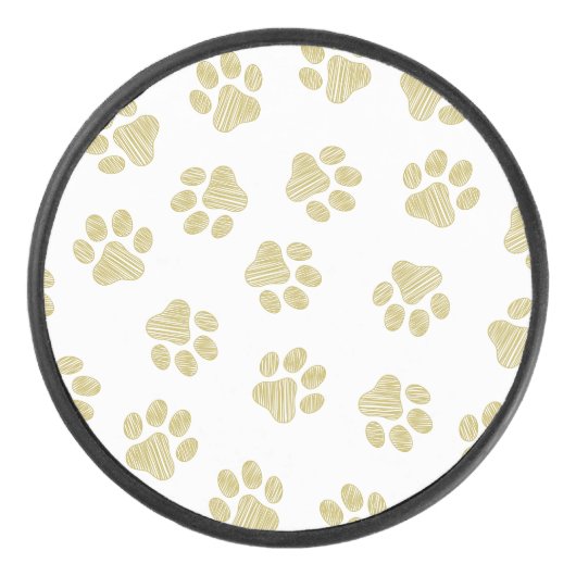 Doodle Paws, Dog Paws, Gouden Paws Hockey Puck (Voorkant)