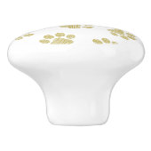 Doodle Paws, Dog Paws, Gouden Paws Keramische Knop (Zijkant)