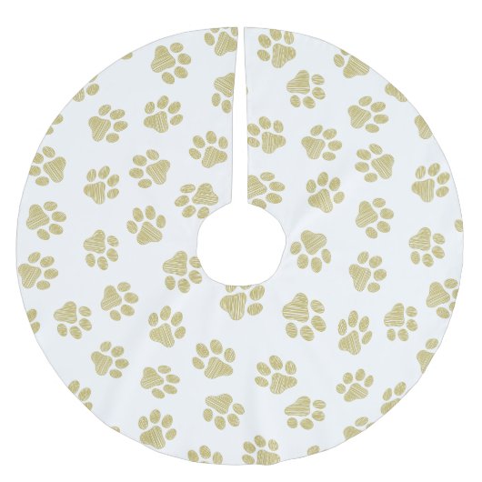 Doodle Paws, Dog Paws, Gouden Paws Kerstboom Rok (Voorkant)