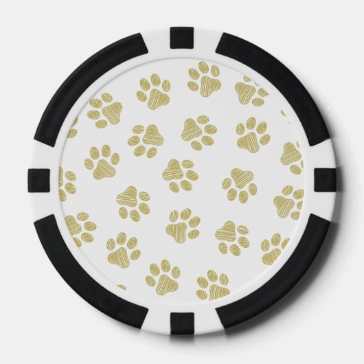 Doodle Paws, Dog Paws, Gouden Paws Poker Chips (Voorkant)