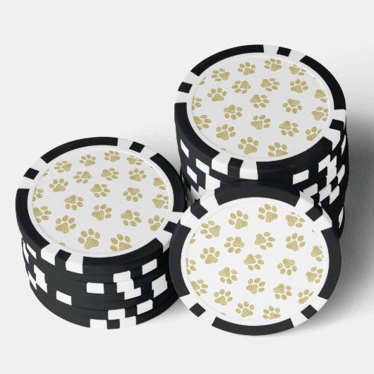 Doodle Paws, Dog Paws, Gouden Paws Poker Chips (Opstapeling)