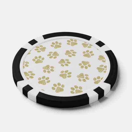 Doodle Paws, Dog Paws, Gouden Paws Poker Chips (Enkel)