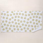 Doodle Paws, Dog Paws, Gouden Paws Strandlaken (Voorkant)