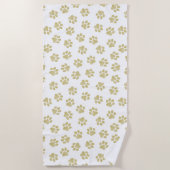Doodle Paws, Dog Paws, Gouden Paws Strandlaken (Voorkant)