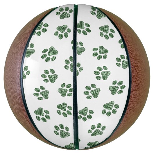 Doodle Paws, Dog Paws, Groene Paws Basketbal (Verticaal)