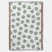 Doodle Paws, Dog Paws, Groene Paws Deken (Voorkant Verticaal)