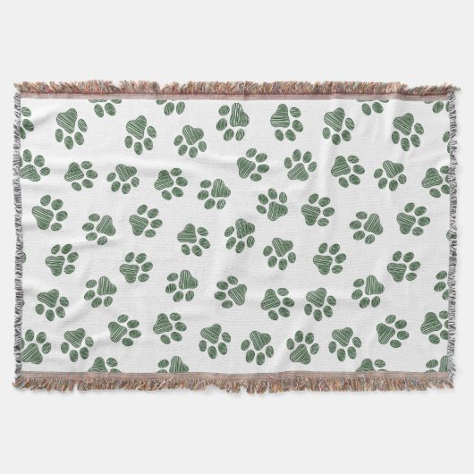 Doodle Paws, Dog Paws, Groene Paws Deken (Voorkant)