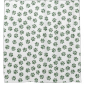Doodle Paws, Dog Paws, Groene Paws Douchegordijn (Voorkant)