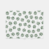 Doodle Paws, Dog Paws, Groene Paws Fleece Deken (Voorkant (Horizontaal))