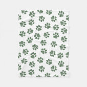 Doodle Paws, Dog Paws, Groene Paws Fleece Deken (Voorkant)