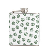 Doodle Paws, Dog Paws, Groene Paws Heupfles (Voorkant)