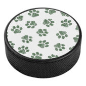 Doodle Paws, Dog Paws, Groene Paws Hockey Puck (3/4)