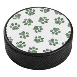 Doodle Paws, Dog Paws, Groene Paws Hockey Puck