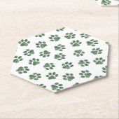 Doodle Paws, Dog Paws, Groene Paws Kartonnen Onderzetters (Schuin)