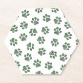Doodle Paws, Dog Paws, Groene Paws Kartonnen Onderzetters (Voorkant)