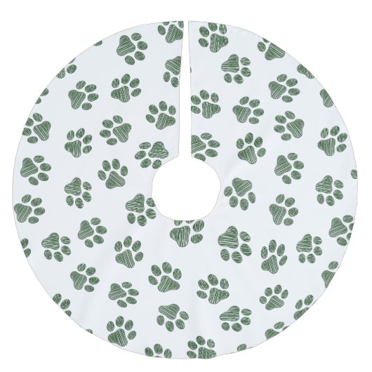 Doodle Paws, Dog Paws, Groene Paws Kerstboom Rok (Voorkant)