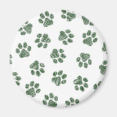 Doodle Paws, Dog Paws, Groene Paws Magneet (Voorkant)