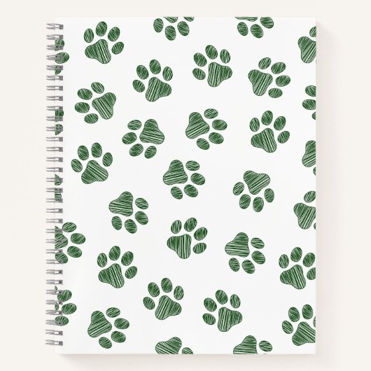 Doodle Paws, Dog Paws, Groene Paws Notitieboek (Voorkant)