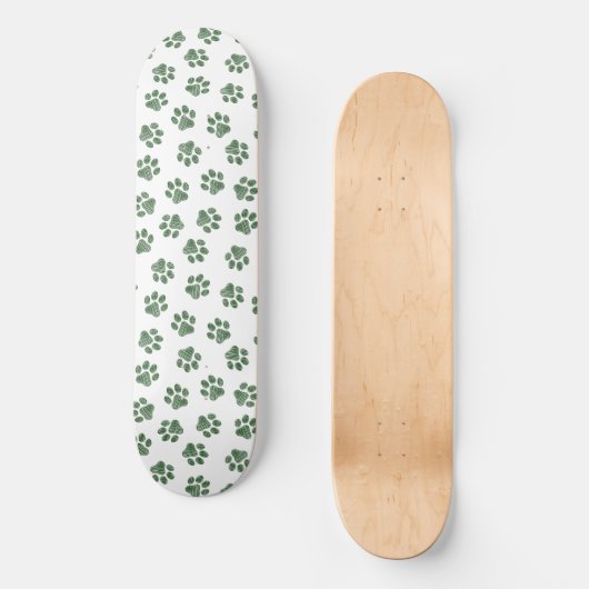 Doodle Paws, Dog Paws, Groene Paws Persoonlijk Skateboard (Voorkant)