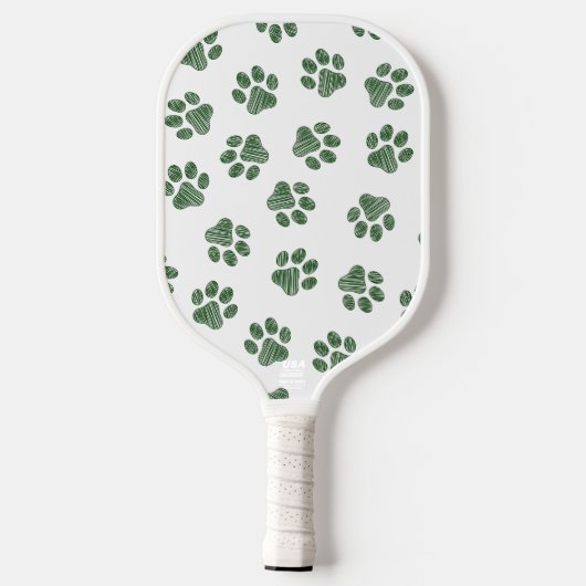 Doodle Paws, Dog Paws, Groene Paws Pickleball Paddle (Achterkant)