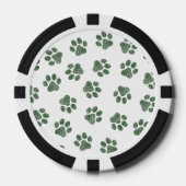Doodle Paws, Dog Paws, Groene Paws Poker Chips (Voorkant)