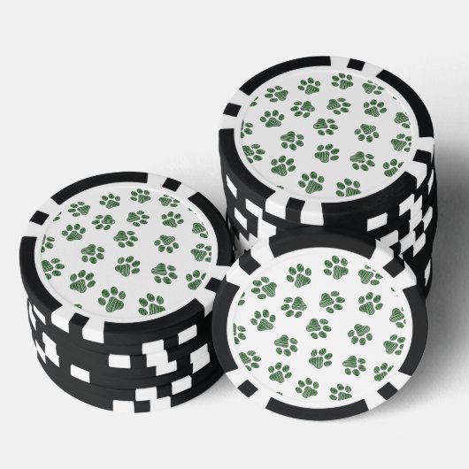 Doodle Paws, Dog Paws, Groene Paws Poker Chips (Opstapeling)