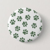 Doodle Paws, Dog Paws, Groene Paws Ronde Button 5,7 Cm (Voorkant)