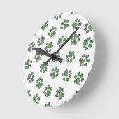 Doodle Paws, Dog Paws, Groene Paws Ronde Klok (Hoek)