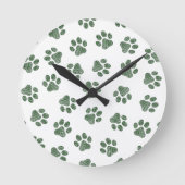 Doodle Paws, Dog Paws, Groene Paws Ronde Klok (Voorkant)