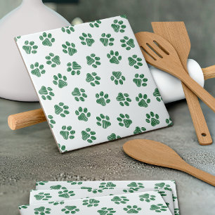Doodle Paws, Dog Paws, Groene Paws Tegeltje