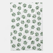 Doodle Paws, Dog Paws, Groene Paws Theedoek (Verticaal)