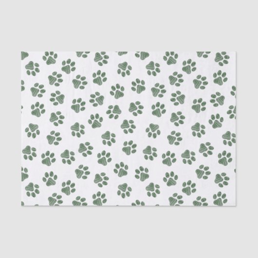 Doodle Paws, Dog Paws, Groene Paws Tissuepapier (Voorkant)