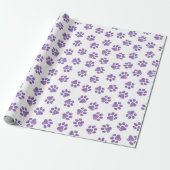Doodle Paws, Dog Paws, Paarse Paws Cadeaupapier (Uitgerold)