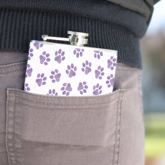 Doodle Paws, Dog Paws, Paarse Paws Heupfles (Voorbeeld)