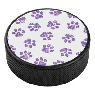 Doodle Paws, Dog Paws, Paarse Paws Hockey Puck
