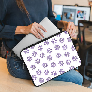 Doodle Paws, Dog Paws, Paarse Paws Laptop Sleeve