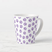 Doodle Paws, Dog Paws, Paarse Paws Latte Mok (Rechterhoek)