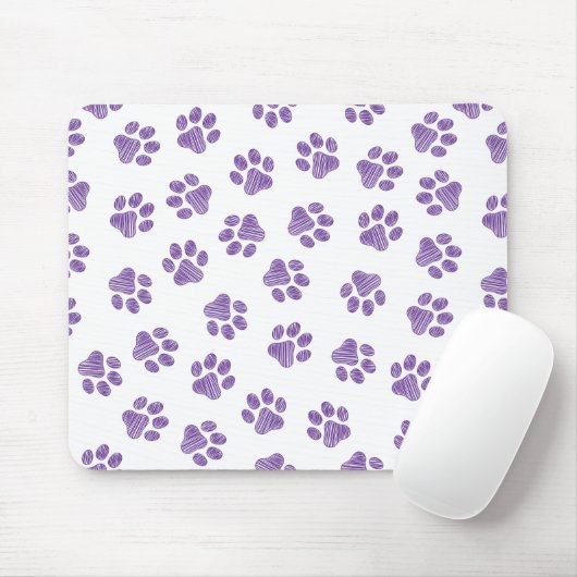 Doodle Paws, Dog Paws, Paarse Paws Muismat (Met muis)
