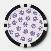 Doodle Paws, Dog Paws, Paarse Paws Poker Chips (Voorkant)