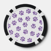 Doodle Paws, Dog Paws, Paarse Paws Poker Chips (Achterkant)