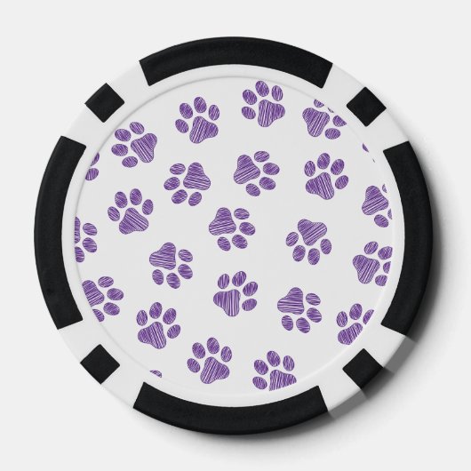 Doodle Paws, Dog Paws, Paarse Paws Poker Chips (Achterkant)